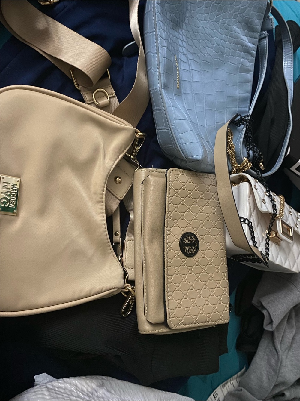 & Other Stories Cream Quilted and Smooth Crossbody Collection